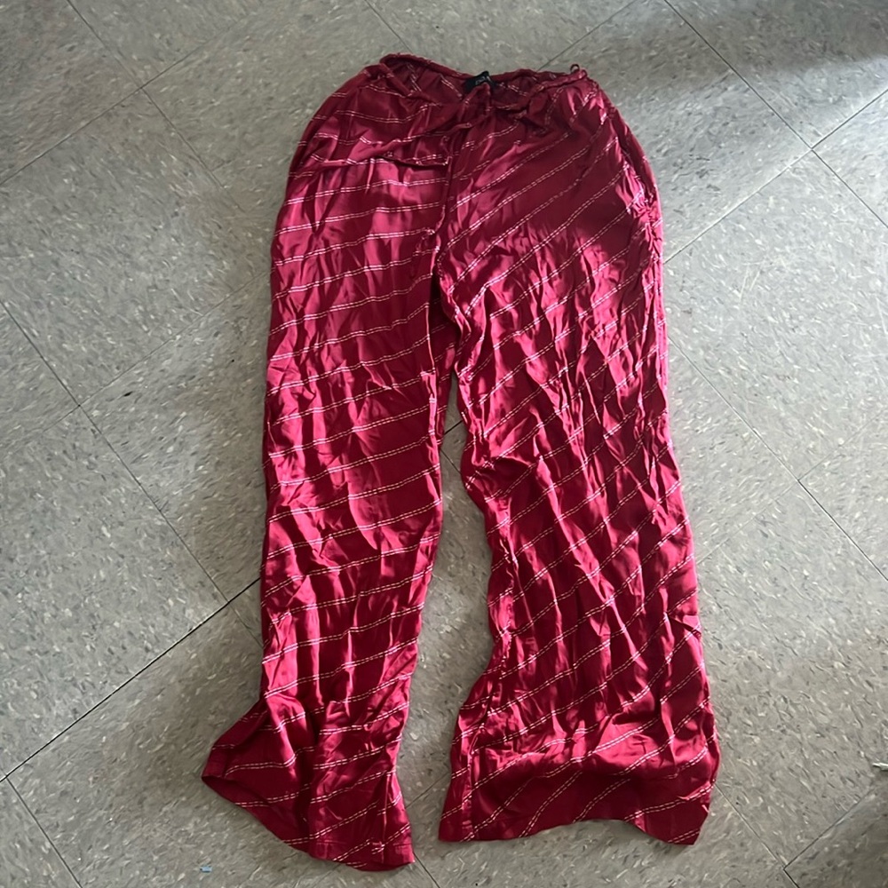 Indah silk red drawstring pants S